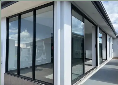 Installed aluminium sliding doors on a new build, Australia